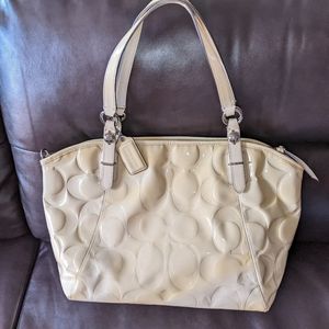 COACH yellow patent large bag